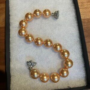 9 mm Gold Fresh Water Pearl Bracelet